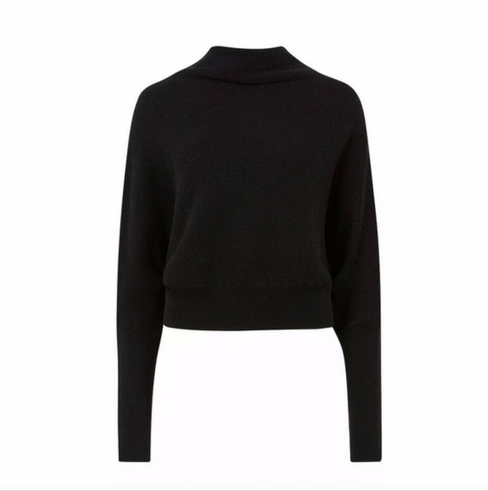 ALLSAINTS Ridley Jumper Black Funnel Neck Wool Cashmere Sweater XS Oversized - Picture 13 of 13